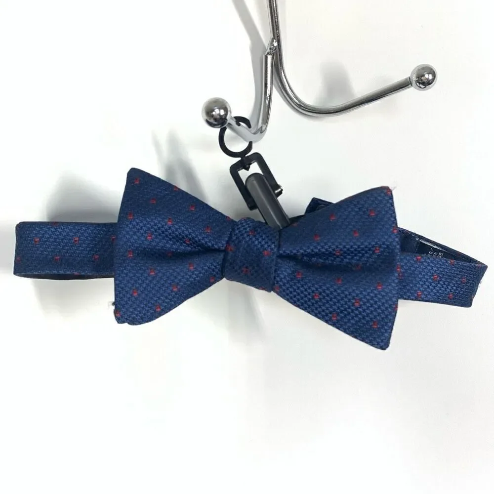 Stafford Navy blue red bow tie adjustable 
